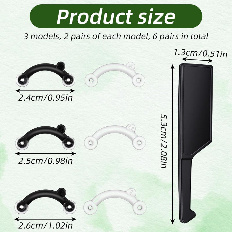 LXUEJIE 6Pairs Nose Lifter, Nose Shaper, Noses Up Lifting Shaping Clip, Noses Job Insert for Rhinoplasty Shaping, No Pain Invisible Shaper Tool Straightening Beauty Kit Women Men (Black + Transparent) - Image 2