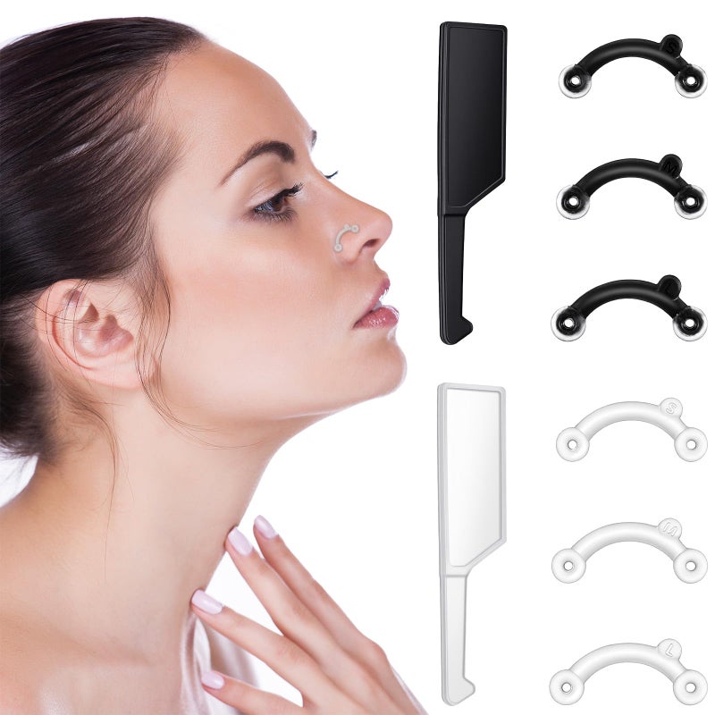 LXUEJIE 6Pairs Nose Lifter, Nose Shaper, Noses Up Lifting Shaping Clip, Noses Job Insert for Rhinoplasty Shaping, No Pain Invisible Shaper Tool Straightening Beauty Kit Women Men (Black + Transparent) - Image 4
