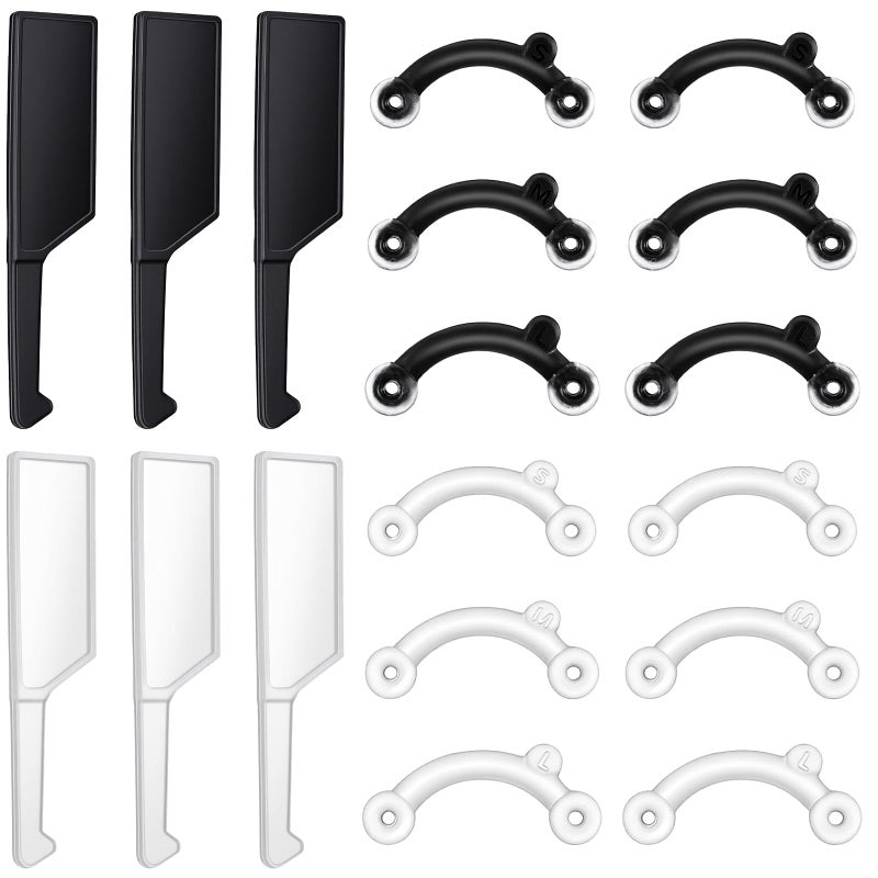 LXUEJIE 6Pairs Nose Lifter, Nose Shaper, Noses Up Lifting Shaping Clip, Noses Job Insert for Rhinoplasty Shaping, No Pain Invisible Shaper Tool Straightening Beauty Kit Women Men (Black + Transparent) - Image 1