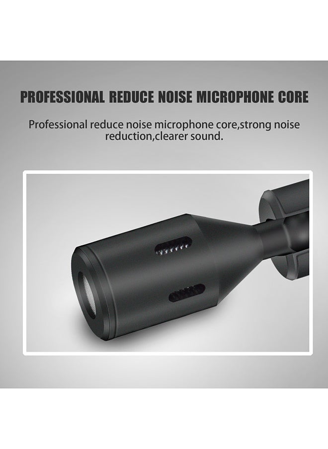 Generic - Mini Plug-in Smartphone Microphone Mobile Phone Mic Cardioid Pickup 3.5mm TRRS Plug 90° Angle Adjustable with 2pcs Windscreen for Smartphone Live Streaming Vlog Online Singing - Image 1