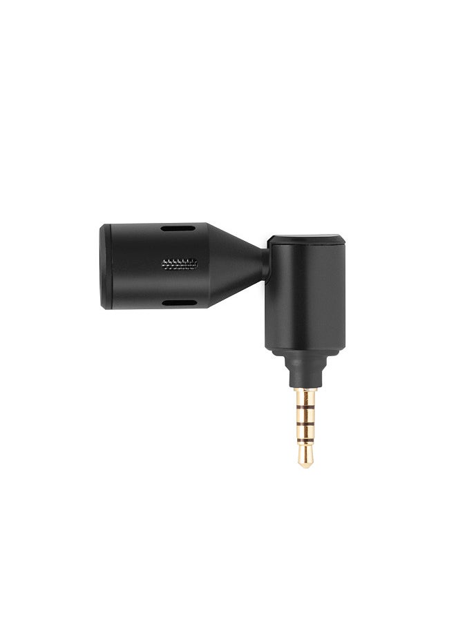 Generic - Mini Plug-in Smartphone Microphone Mobile Phone Mic Cardioid Pickup 3.5mm TRRS Plug 90° Angle Adjustable with 2pcs Windscreen for Smartphone Live Streaming Vlog Online Singing - Image 1