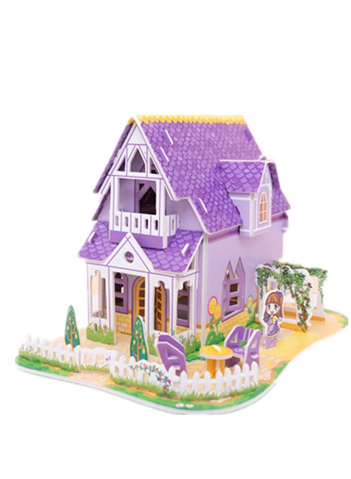 3D three-dimensional puzzles, children's parent-child toys, building houses, handmade puzzles, paper models, gift assembly, interaction  - Image 1