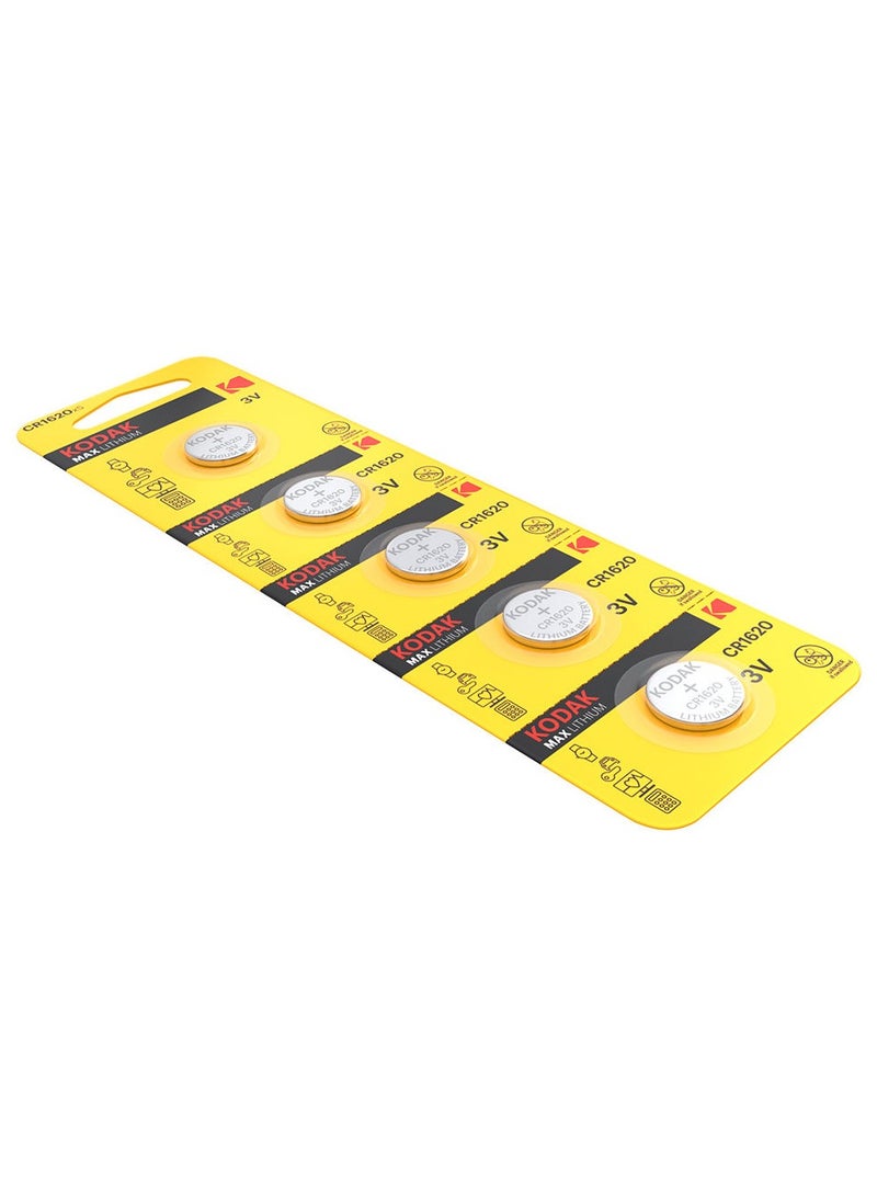 كوداك 5-Pieces KODAK MAX CR1620 Lithium 3V Batteries - Image 3