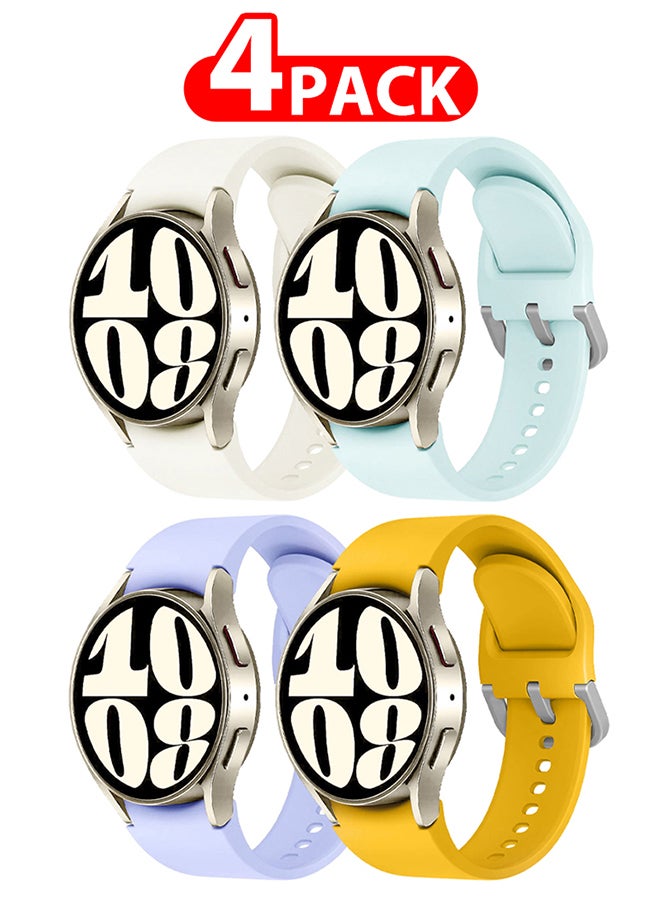 CATANES 4 Pack For Samsung Galaxy Watch 6/6 Classic 20mm Silicone Band Flexible and Durable Replacement Sport Strap - Image 1