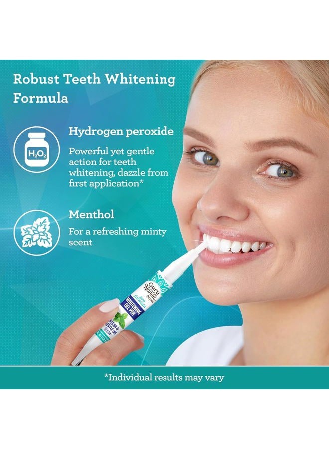 GuruNanda Teeth Whitening Pen,(0.06 fl oz)-20 Uses, Vegan & Gentle on Teeth Pro Formula - Hydrogen Peroxide Whitening Gel Pen, Cruelty-free, Mint Flavor - Image 2