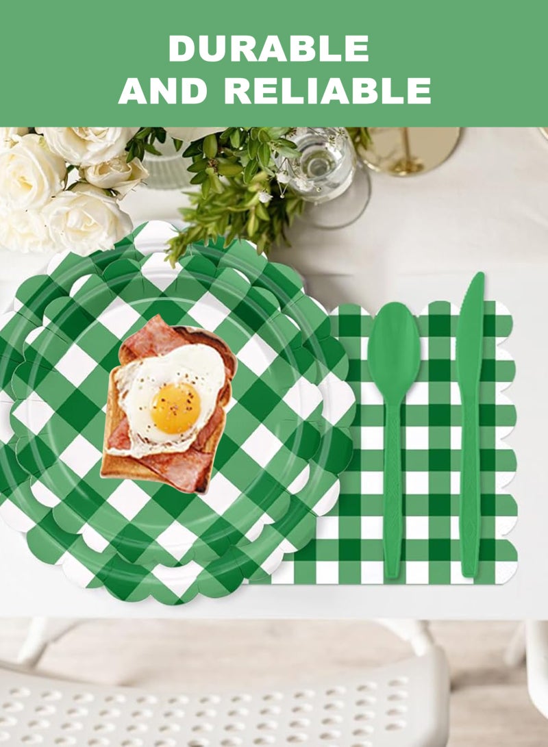 هومار كيت 200 قطعة من الورق الورق الذي يمكن التخلص منه والمناديل، 25 من مستلزمات حفلات الضيوف أدوات المائدة بما في ذلك ألواح الورق المزخرفة كوب المناديل سكين شوكة ملعقة بلاستيكية للحفلة، زفاف، - Image 3