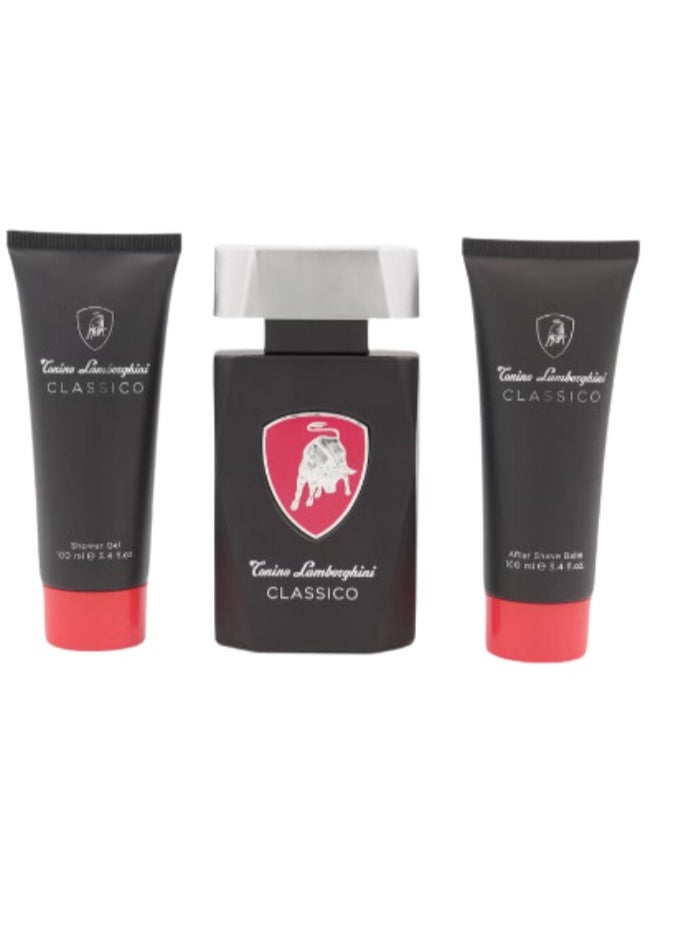 Tonino Lamborghini - Tonino Lamborghini Classico Eau De Toilette 3 Piece Gift Set for Men 125ml - Image 1