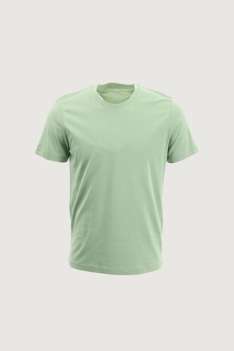 اوديلون Men's Slim Fit Narrow Cut Crew Neck 5-Piece Basic T-Shirt Pack Green