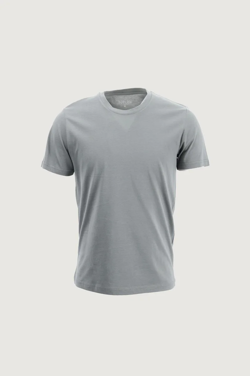 اوديلون Men's Slim Fit Narrow Cut Crew Neck 5-Piece Basic T-Shirt Pack Green