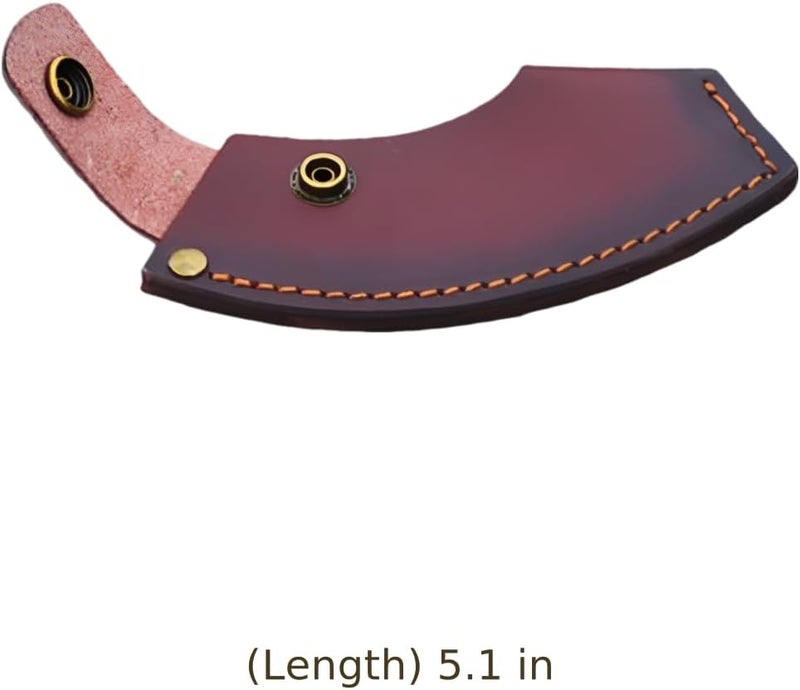 Protective Cover, Large Leather Sheath with Buckle, Classic Brown Full Grain Cowhide Hatchet Sheath, 5.1 in / 130 Mm for 4.3 in / 11 Cm Blade - Image 5
