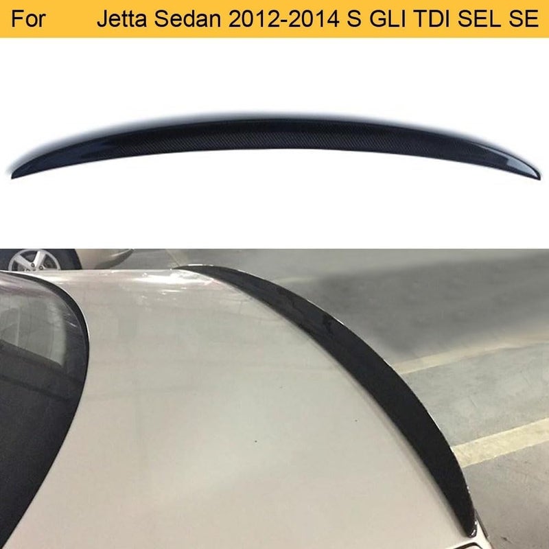 DEMULAX Carbon Fiber Rear Spoiler for VW Jetta 2012-2014 - Image 3