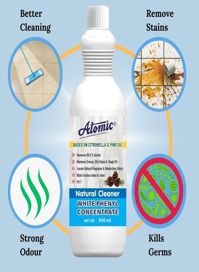 Atomic Phenyl Surface Disinfectant- 500 ml, Best Floor Cleaner Liquid for Home & Offices to Removes Dirt|Grime & Kills 99.9% Germs|India's #1 Recommend Floor Cleaner - Image 2