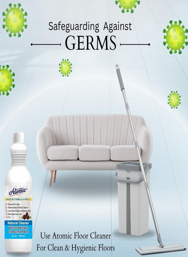 Atomic Phenyl Surface Disinfectant- 500 ml, Best Floor Cleaner Liquid for Home & Offices to Removes Dirt|Grime & Kills 99.9% Germs|India's #1 Recommend Floor Cleaner - Image 4