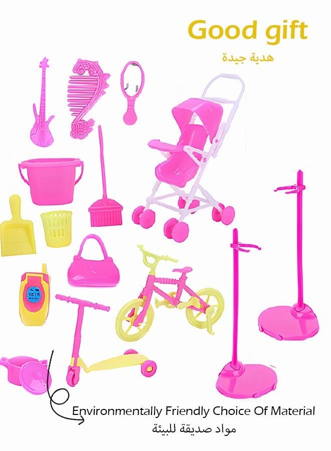DURKU 114 Pcs Doll Clothes and Accessories Set, Fashion Design Kit for 30cm Doll, Colorful Unique Doll Stuff, Fashion Doll Clothes Set, Easy to Put on and Take Off, Perfect Gifts for Girls(Excluding Dolls) - Image 5