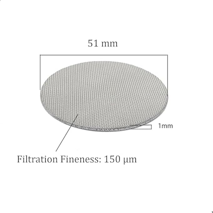 ريحني شاشة إسبرسو من الفولاذ المقاوم للصدأ بسمك 1 مم، لوحة شبكية قابلة لإعادة الاستخدام لفلتر قهوة الإسبريسو، قطعتين 51 مم - Image 2
