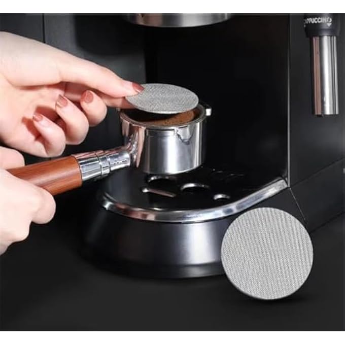 ريحني شاشة إسبرسو من الفولاذ المقاوم للصدأ بسمك 1 مم، لوحة شبكية قابلة لإعادة الاستخدام لفلتر قهوة الإسبريسو، قطعتين 51 مم - Image 4