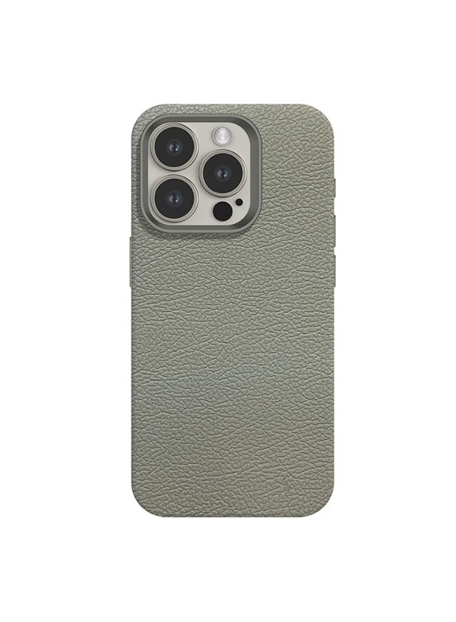 erorex For iPhone 13 Pro Skin Feel Leather Texture MagSafe Magnetic Phone Case(Grey)