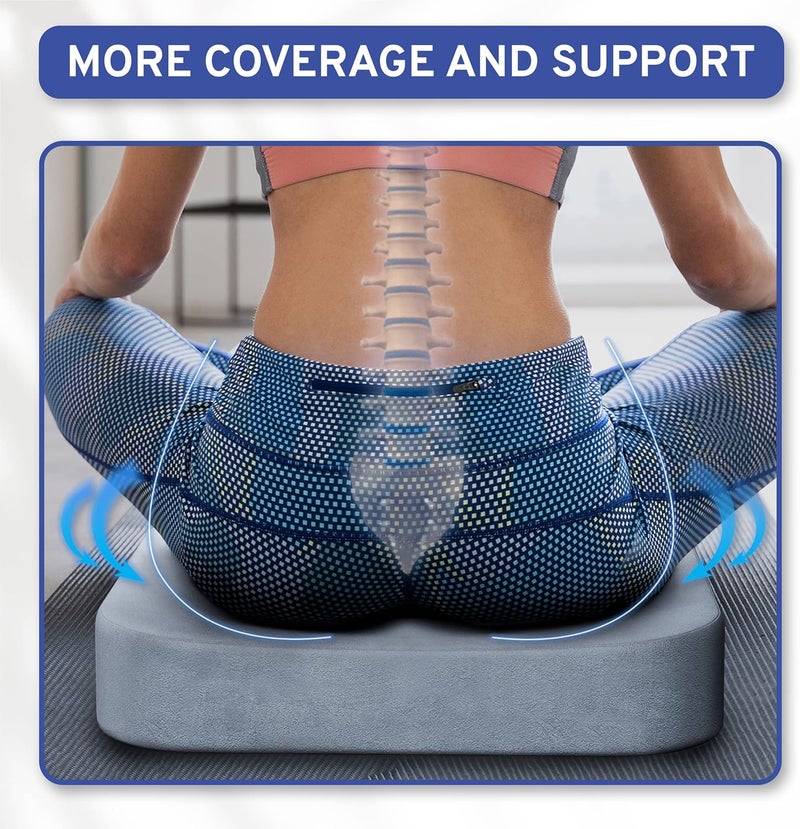 ComfySure Seat Cushion Extra Large - Firm Memory Foam Chair Pad for Recliner, Wheelchair, Office Chair, Stadium, Bleacher, Car, Floor, Patio Furniture, Bariatric Overweight Users 19”x17”x3” - Image 5