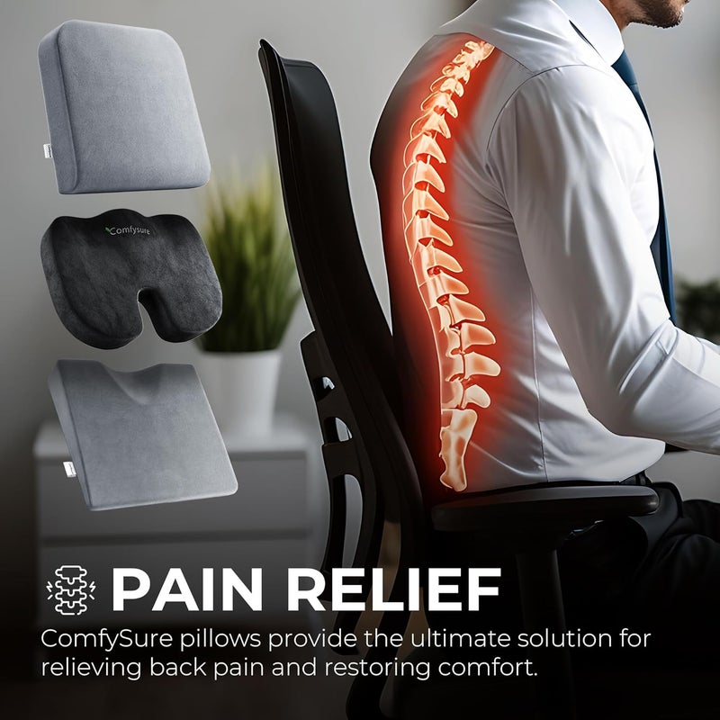 ComfySure Seat Cushion Extra Large - Firm Memory Foam Chair Pad for Recliner, Wheelchair, Office Chair, Stadium, Bleacher, Car, Floor, Patio Furniture, Bariatric Overweight Users 19”x17”x3” - Image 4
