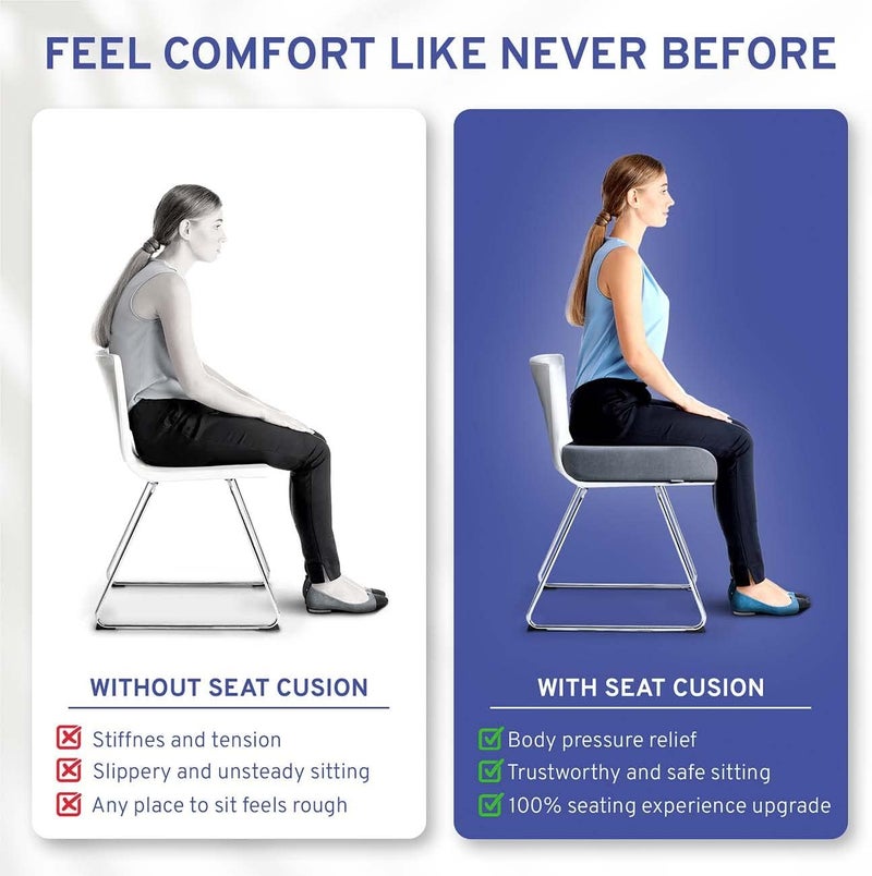 ComfySure Seat Cushion Extra Large - Firm Memory Foam Chair Pad for Recliner, Wheelchair, Office Chair, Stadium, Bleacher, Car, Floor, Patio Furniture, Bariatric Overweight Users 19”x17”x3” - Image 2
