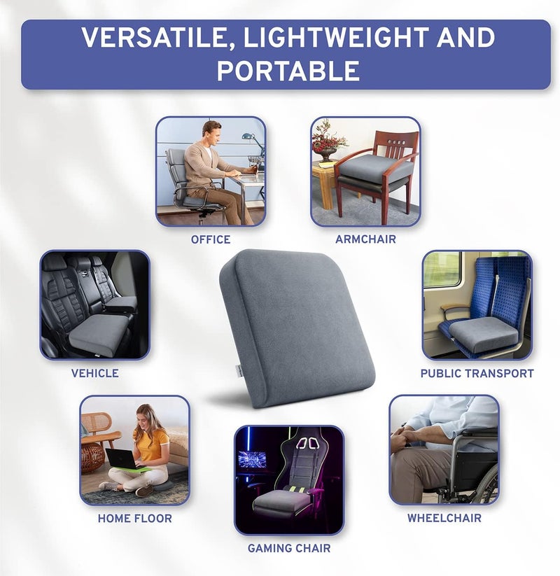 ComfySure Seat Cushion Extra Large - Firm Memory Foam Chair Pad for Recliner, Wheelchair, Office Chair, Stadium, Bleacher, Car, Floor, Patio Furniture, Bariatric Overweight Users 19”x17”x3” - Image 3