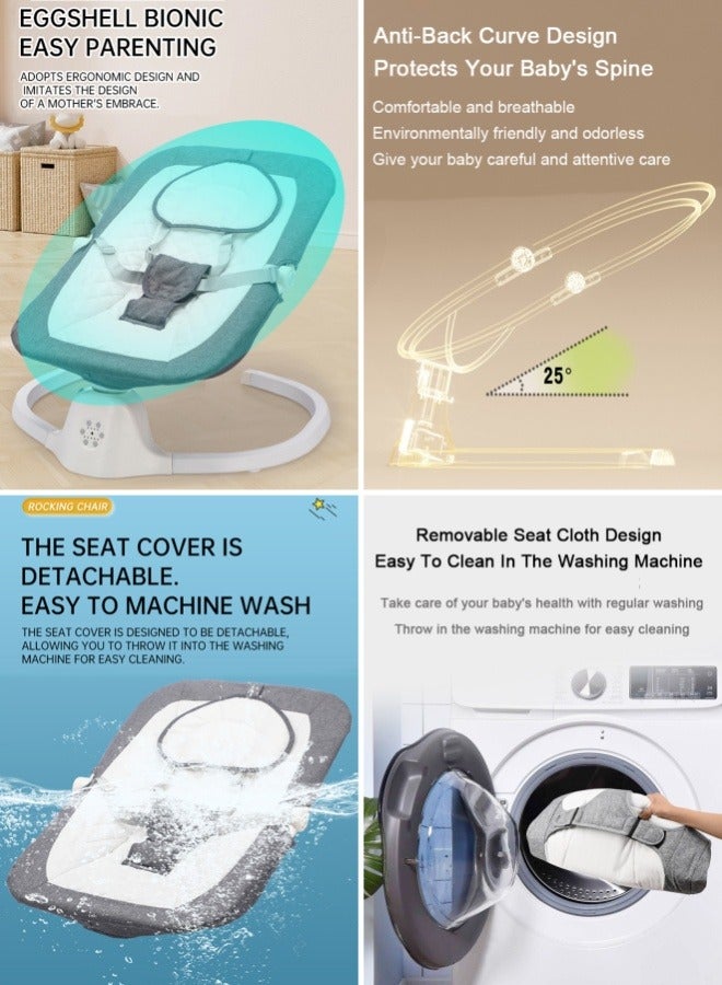 Bolivia's Electric Baby Rocker with Bluetooth & Remote Control - 0-36 Months Baby Swing  , 5 Sway Speeds , Safe Portable Bouncer with Touch Screen for Newborn to Toddler (Grey) - Image 4