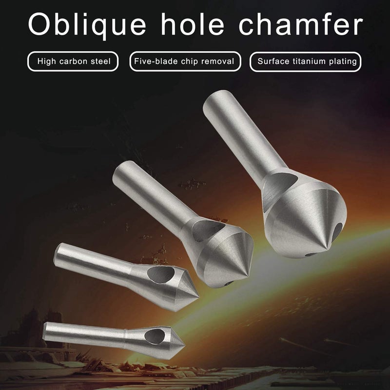 OCGIG 4pcs Countersink Chamfer Tool HSS(4241) Deburring Tool Set Metal Wood Drill Bits - Image 4