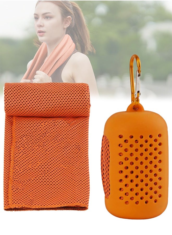 Lemon Gym Towel - Face Towel, Yoga Towel - Quick Dry & High Absorbent Sweat Towel For Gym Exercises and Outdoor 30x80cm(Orange)  - Image 1