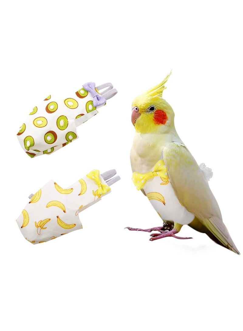 vsell24 Washable Reusable Bird Diaper Pads (2-Pack) – Parrot Nappy Clothes for Parakeets, Mini Macaws, Budgies, Lovebirds & Medium Birds  - Image 2