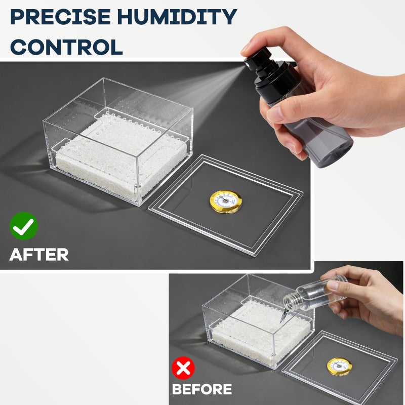 FETUSI TCG Card Humidor Repair Kit- Trading Card Restoration Tool with Humidity Control,2 Acrylic Flattening Plates,4 Spring Clamps,1 Humidity Spray Bottle & Base Sponge for PSA Card Grading - Image 4