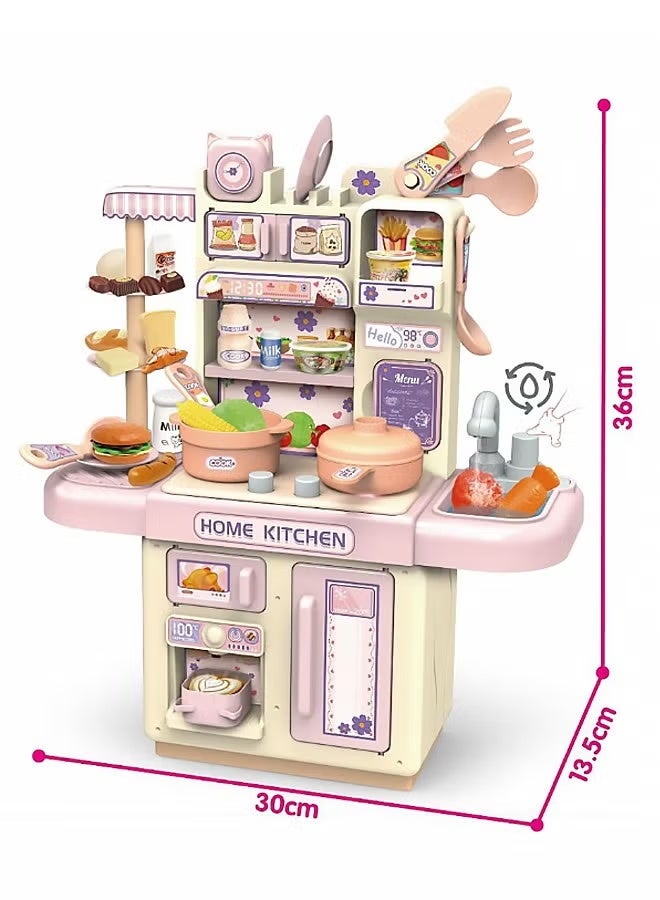 Children's Kitchen,34pcs Children's Kitchen kitchen toys,kitchen set,toysandgames pretend-play kitchentoys,Kitchen Accessories Toys,household toys,kitchen playsets,toddler-and-preschoolers toys,Kitchen Toy Set With Ligh ,Children Role Play Cookware Indoor DIY Kitchen Toy Sets Kids Real Cooking Set Vegetables Can Produce Water Girl's and Boy Game - Image 2