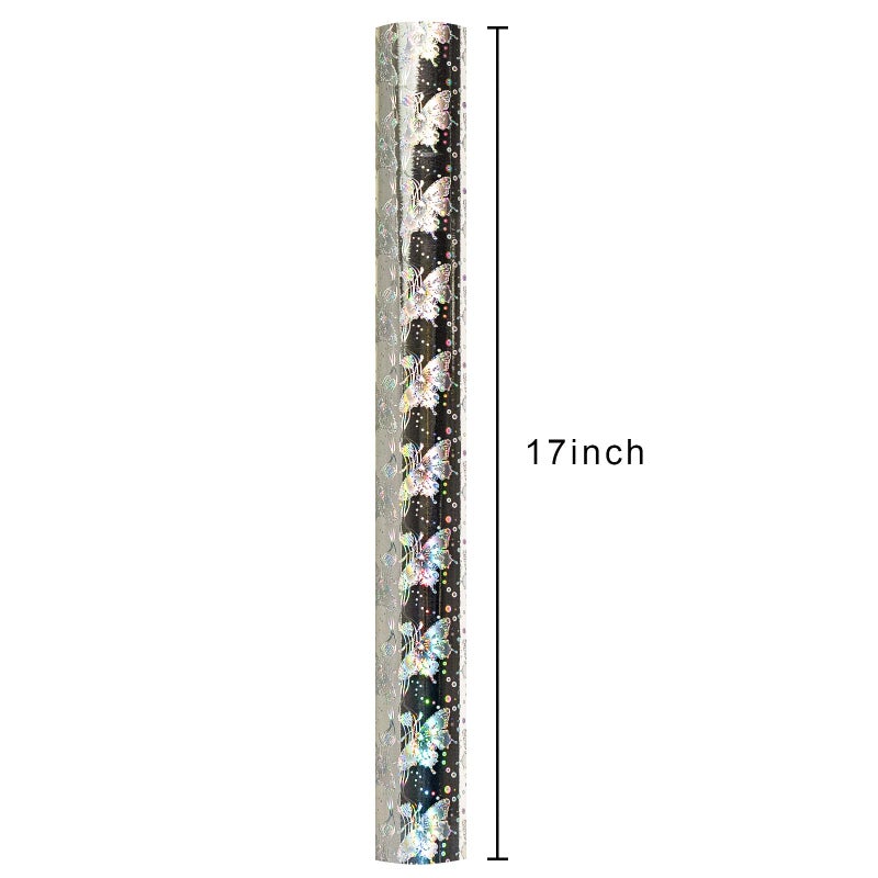 Merture 17 In X 32.8 Ft (46.5 sq.ft.) Metallic Silver Wrapping Paper Roll, Holographic Butterfly Gift Wrap for Wedding, Birthday, Christmas, Mother's Day, Bridal Shower - Image 3