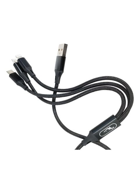 CHARGING CABLE  3 IN 1 2.4A FOR LIGHTNING, MICRO, TYPE-C, (1.2M) MODEL: S63E - SKYDOLPHIN