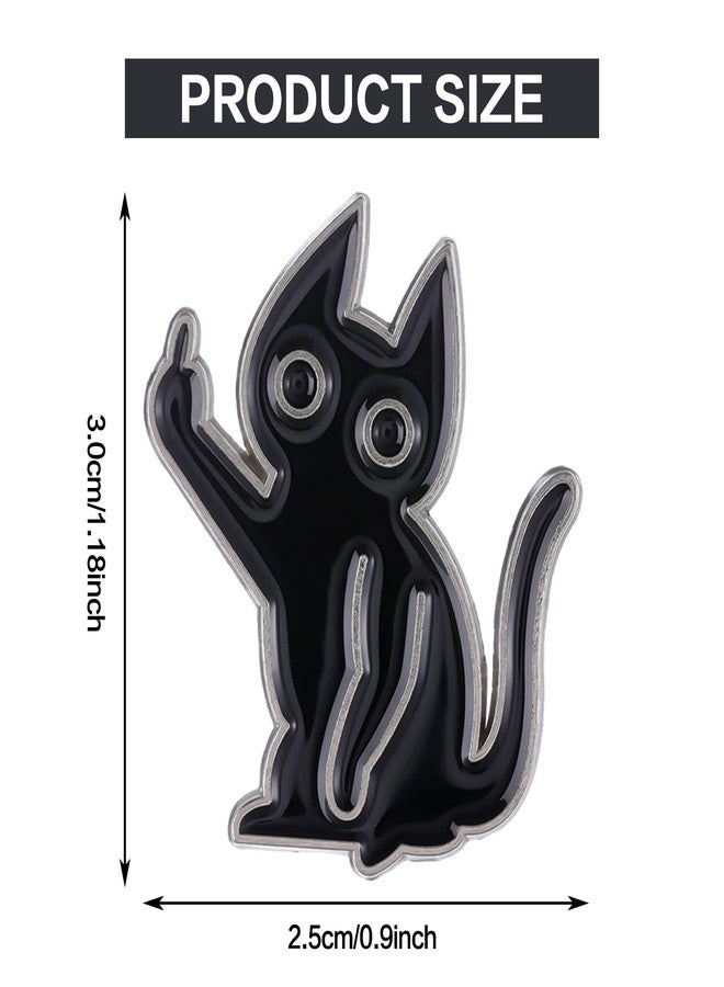 JDRGJTH Enamel Black Cat Brooch - Funny Cute Lapel Pin for Clothes, Jacket, Bag, Hat, Backpack - Image 2