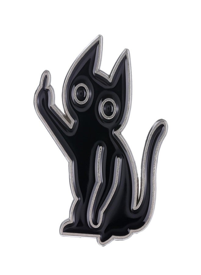 JDRGJTH Enamel Black Cat Brooch - Funny Cute Lapel Pin for Clothes, Jacket, Bag, Hat, Backpack - Image 1
