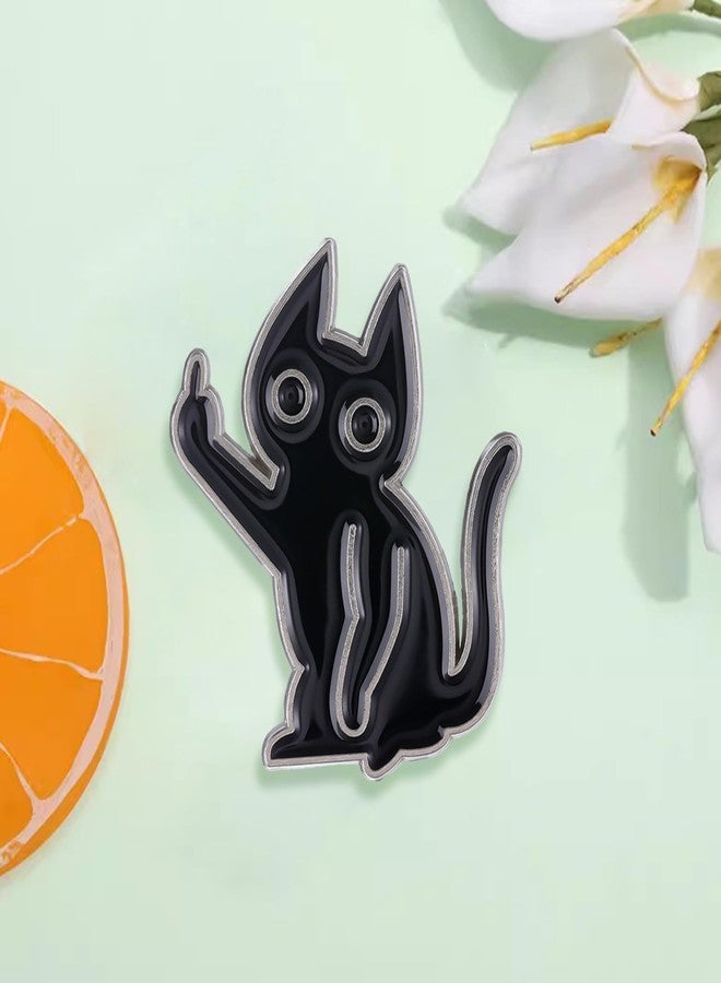 JDRGJTH Enamel Black Cat Brooch - Funny Cute Lapel Pin for Clothes, Jacket, Bag, Hat, Backpack - Image 3