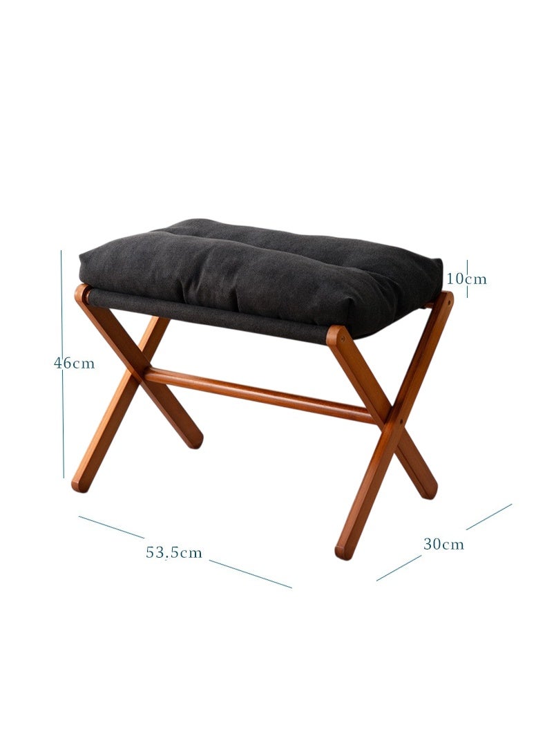 XiuWoo Multifunctional  Foldable Wood Foot Stool, Ottoman Foot Rest, Under Desk Footrest with Removable Soft Foot Rest Pad for Home, Office - Image 2