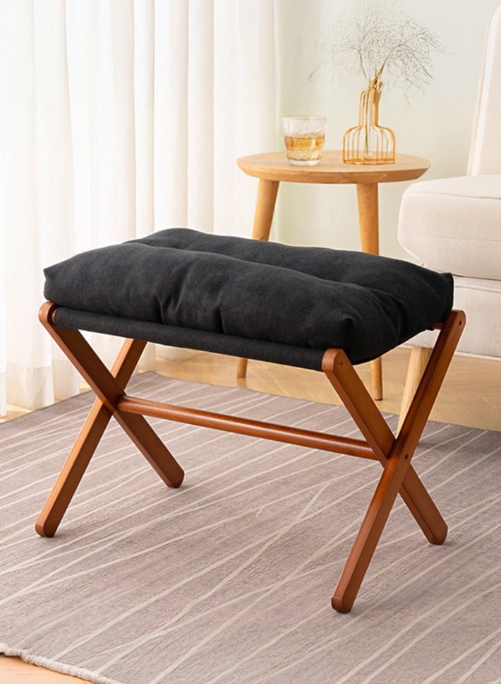 XiuWoo Multifunctional  Foldable Wood Foot Stool, Ottoman Foot Rest, Under Desk Footrest with Removable Soft Foot Rest Pad for Home, Office - Image 1