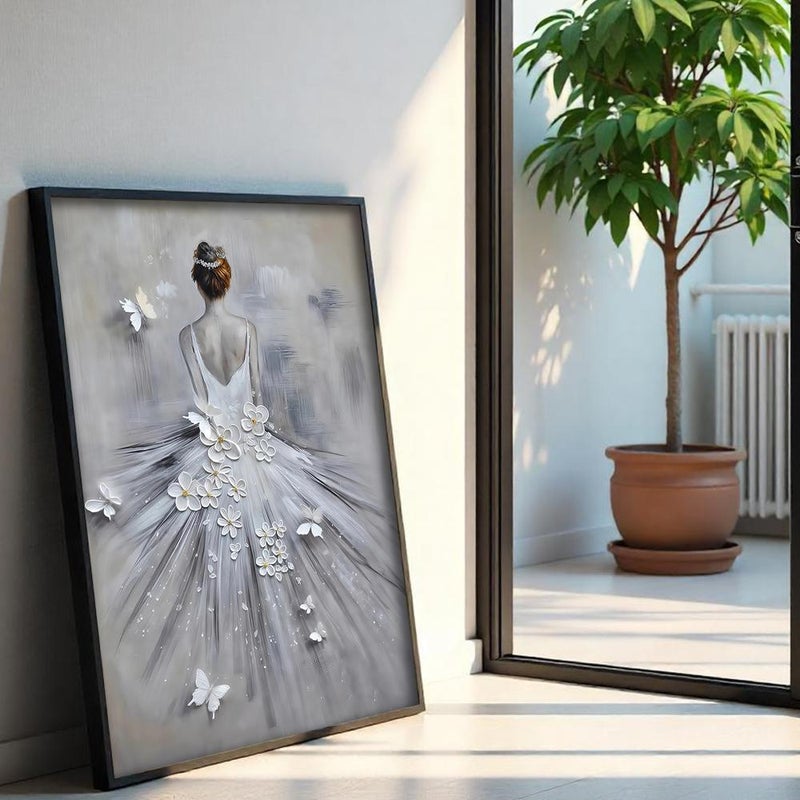 Marktna Canvas Painting Girl Design with Hollow Frame Size (120x80) 1 Piece - Image 3