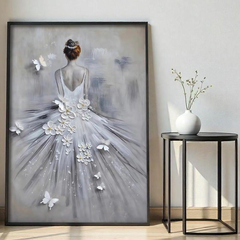 Marktna Canvas Painting Girl Design with Hollow Frame Size (120x80) 1 Piece - Image 1