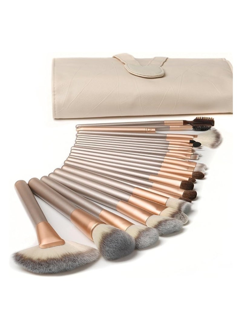 BLOOMING TIME 18 Pcs Makeup Brush Set Professional Wood Handle Premium Synthetic Kabuki Foundation Blending Powder Concealers Eye Shadows Brush Tool - Image 1