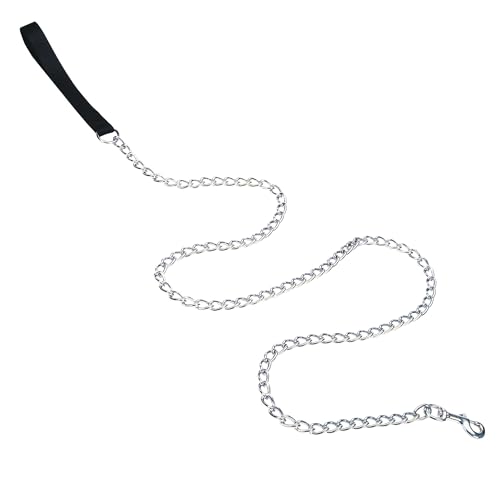 Coastal Pet Titan Chain Dog Leash with Comfortable Handle - Durable Metal Dog Leash - Heavy-Duty Dog Leash for Puppies & Dogs - Quality Dog Supplies - Black, 2 mm x 4' - Image 1