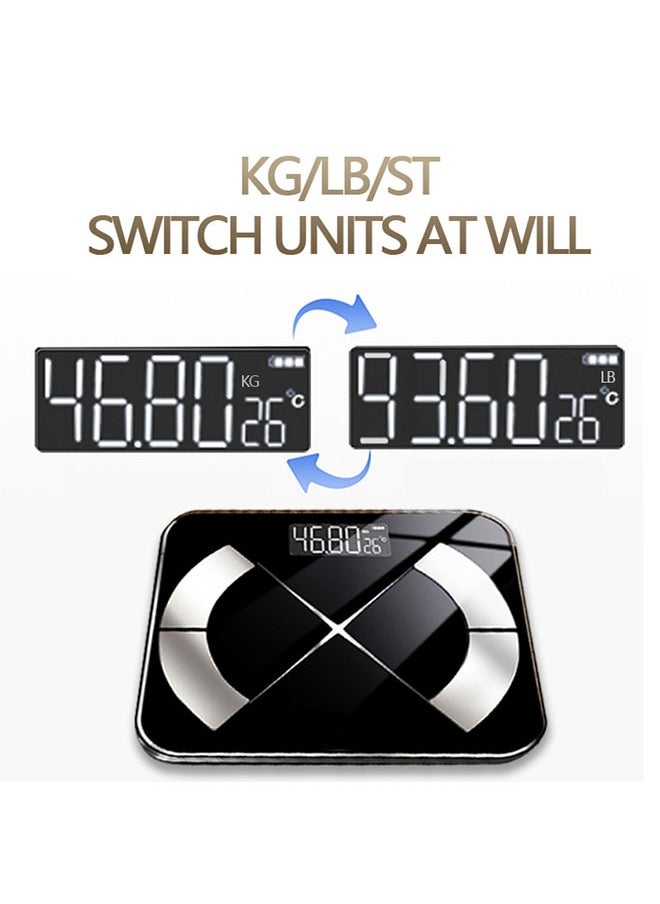 Generic Bluetooth Body Fat Scale, Smart LCD Health Wireless Bathroom Weight Scale, Body Composition Analyzer with Smartphone App for 14 Key Body Indicators(Black)  - Image 4