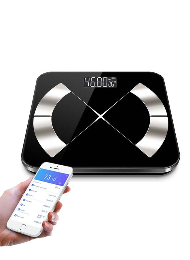 Generic Bluetooth Body Fat Scale, Smart LCD Health Wireless Bathroom Weight Scale, Body Composition Analyzer with Smartphone App for 14 Key Body Indicators(Black)  - Image 2