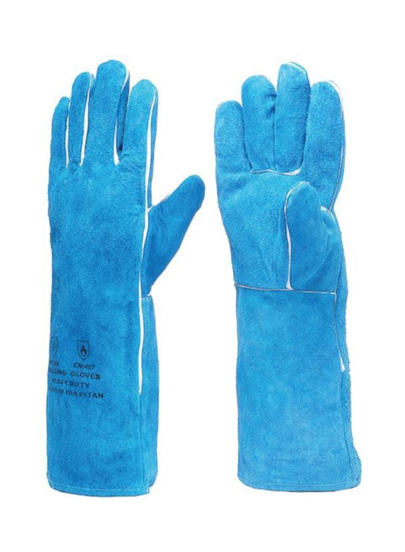 Jsafe Heat Resistant Welding Leather Glove Blue 16 Inch