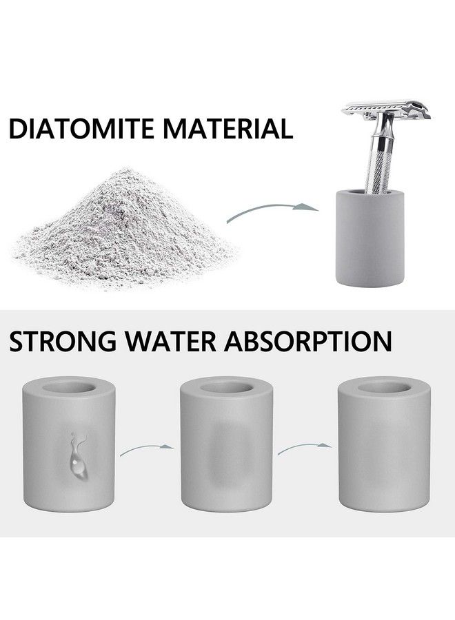 Linkidea 2 Pack Safety Razor Stand Opening Dia 0.8" (2.2Cm) Diatomite Men - Image 4
