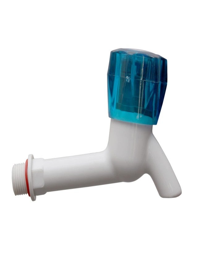 Droptech Blue Crystal Long Body PVC Plastic Bib Cock/Water Taps for Kitchen Bathroom Wash Basins - Set of 10 (1/2", 15 mm) Type PVC Taps Faucet for Hot and Cold Water - Image 5