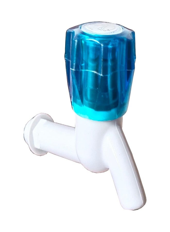 Droptech Blue Crystal Long Body PVC Plastic Bib Cock/Water Taps for Kitchen Bathroom Wash Basins - Set of 10 (1/2", 15 mm) Type PVC Taps Faucet for Hot and Cold Water - Image 2