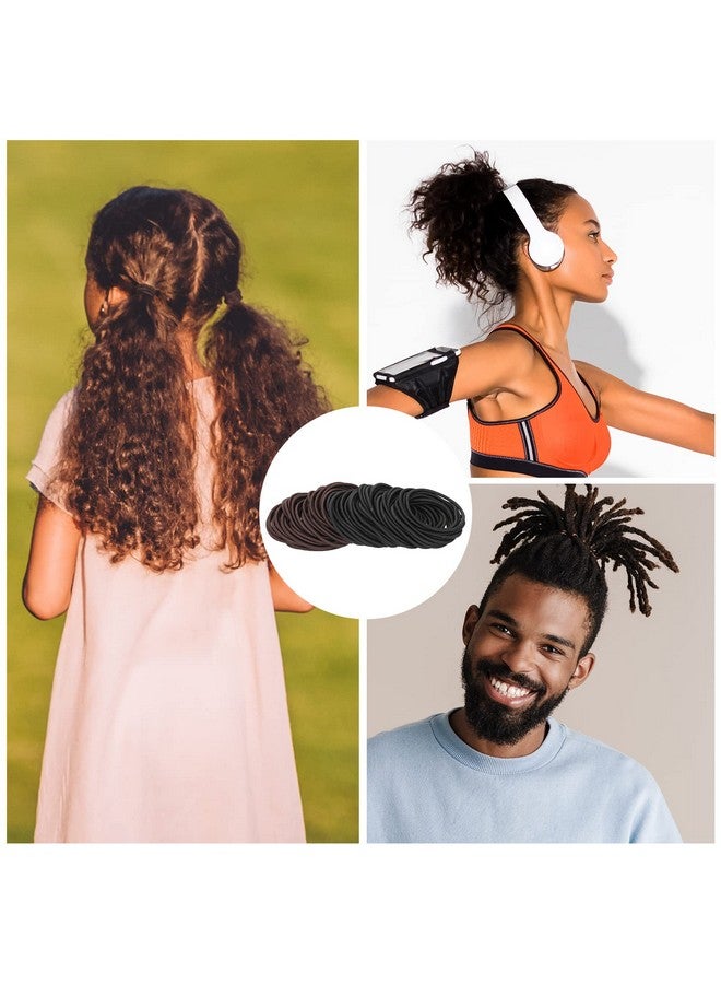 Dingion 80 Count Extra Long Hair Tie for Long Thick and Curly Hair Elastic Ponytail Holders for Women No Metal Long Hair Bands Hair Accessories (Black, Brown) - Image 4