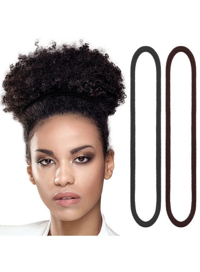 Dingion 80 Count Extra Long Hair Tie for Long Thick and Curly Hair Elastic Ponytail Holders for Women No Metal Long Hair Bands Hair Accessories (Black, Brown) - Image 1